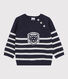 Baby-Pullover aus Wolle und Baumwolle.