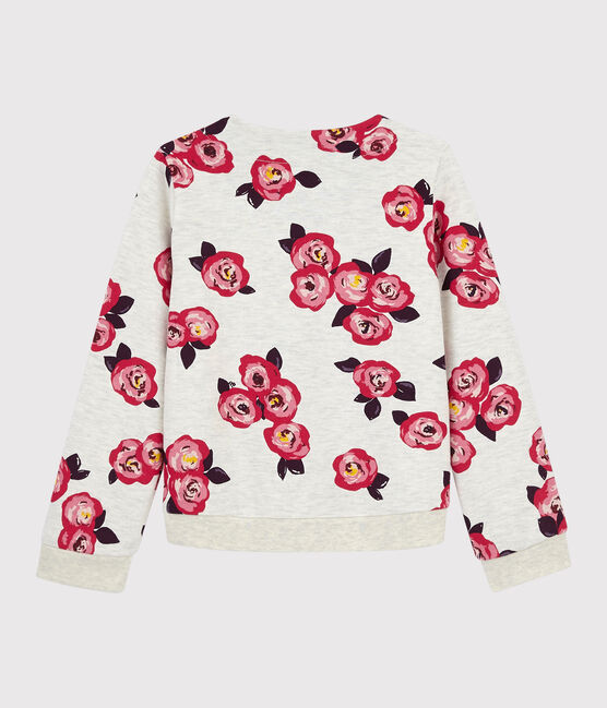 Kinder-Cardigan aus Molton für Mädchen beige MONTELIMAR/weiss MULTICO