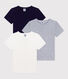 Set kurzärmelige Kinder-T-Shirts aus einfarbiger Baumwolle