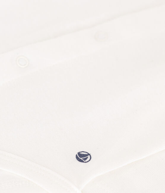 Langärmeliger Baby-Body aus Baumwolle mit Rüschenkragen weiss MARSHMALLOW