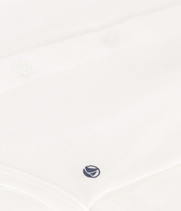 Lang&auml;rmeliger Baby-Body aus Baumwolle mit R&uuml;schenkragen weiss