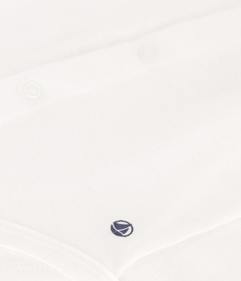 Lang&auml;rmeliger Baby-Body aus Baumwolle mit R&uuml;schenkragen weiss