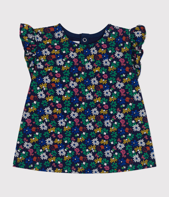 Ärmellose Baby-Bluse aus Jersey blau MEDIEVAL/weiss MULTICO