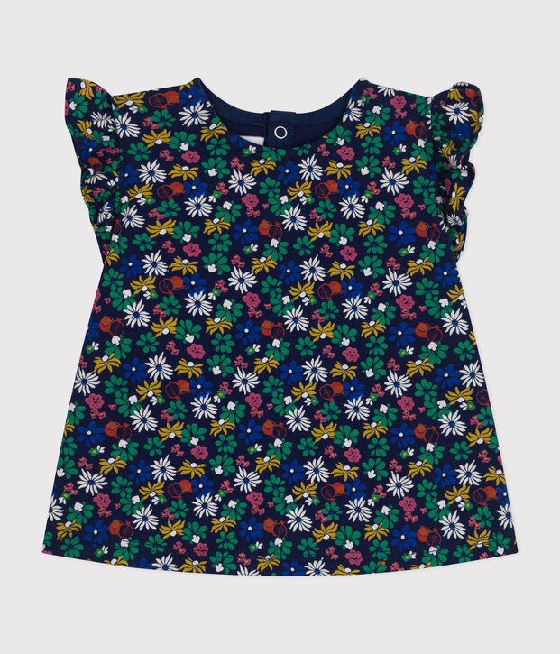 &Auml;rmellose Baby-Bluse aus Jersey blau/vielfarbig