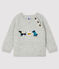 Baby-Pullover mit Muster für Jungen grau BELUGA CHINE