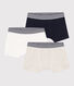 3er-Set einfarbige Boxershorts aus Baumwolle für kleine Jungen
