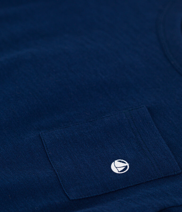 T-Shirt aus geflammtem Jersey Kinder/Jungen blau