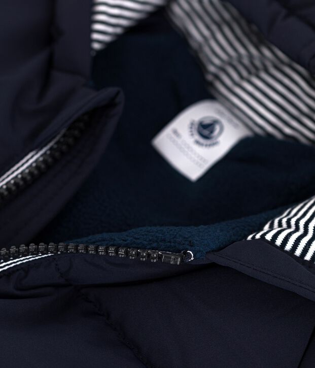 Baby-Winterjacke aus einfarbigem Polyester blau