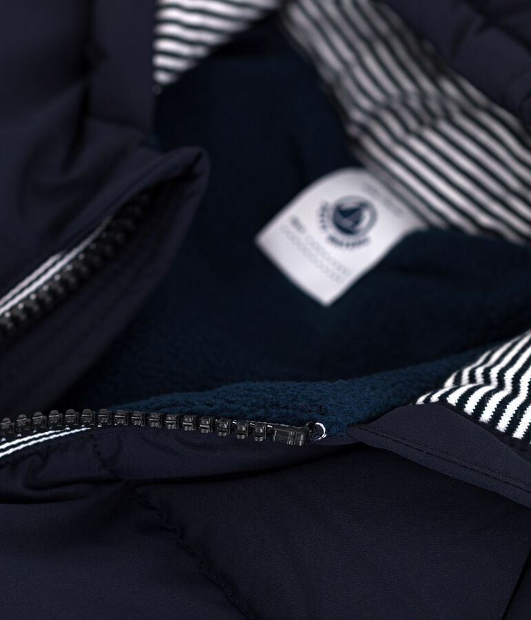 Baby-Winterjacke aus einfarbigem Polyester blau