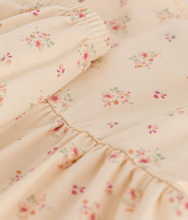 Baby-Kleid und -Bloomer aus leichtem Jerseystoff naturfarben/vielfarbig