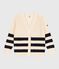 Damen-Cardigan aus Baumwolle mit Streifen weiss AVALANCHE/blau SMOKING