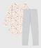 Kinder-Nachthemd und Leggings aus Molton mit Blumenmotiv MILK/ MULTICO