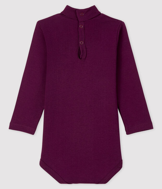 Lang&auml;rmeliger Baby-Body mit Rollkragen violett