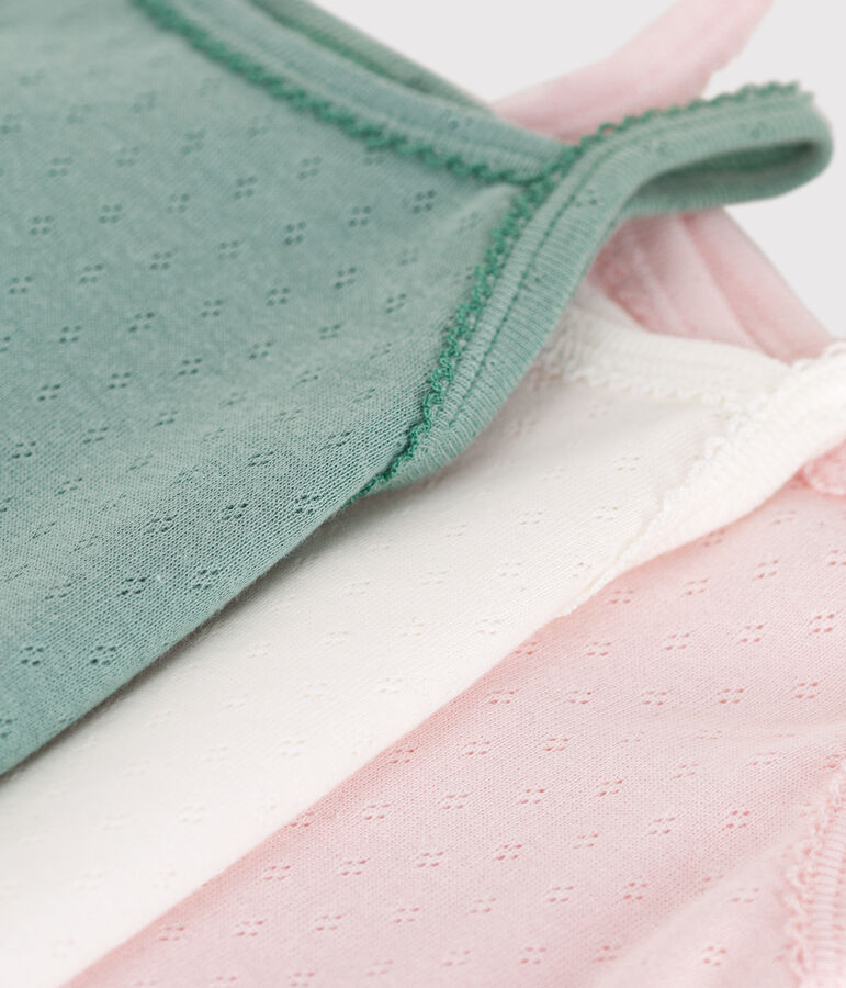 3er-Set Baby-Tr&auml;gerbodys aus einfarbiger Baumwolle vielfarbig