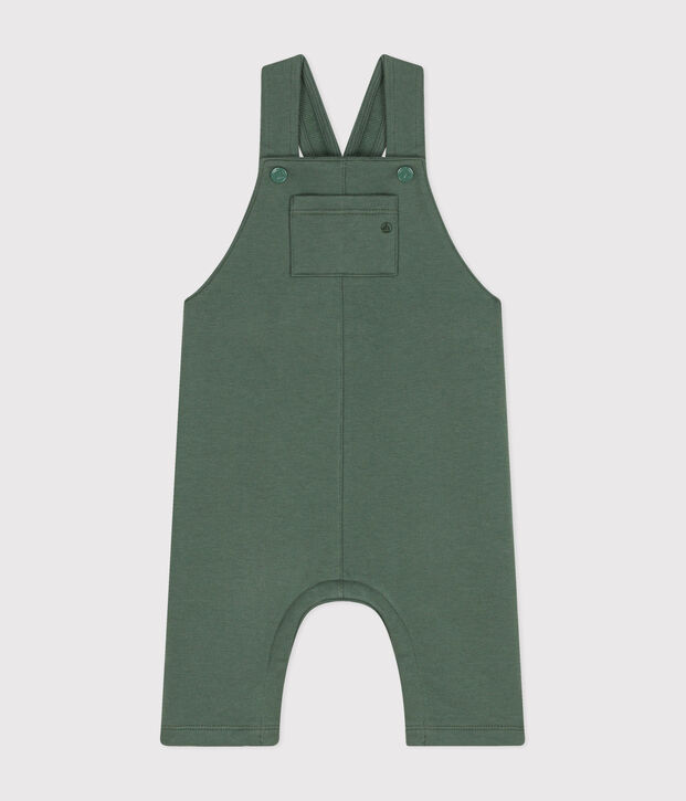 Lange Baby-Latzhose aus Molton gr&uuml;n