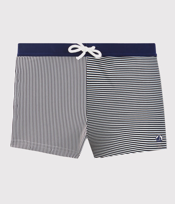 Kinder-Badehose für Jungen blau ABYSSE/weiss LAIT