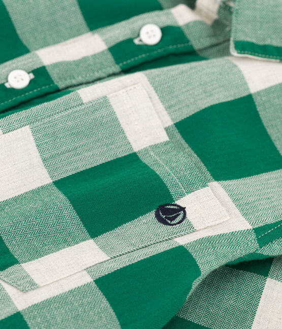 Kinderhemd aus Flanell mit Karomuster für Jungen MATCHA/ AVALANCHE