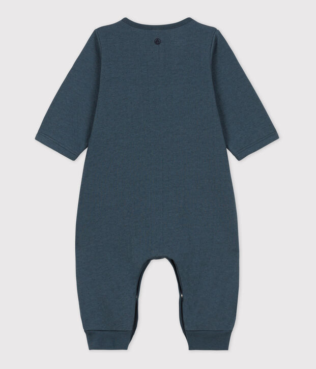 Langer unifarbener Baby-Overall aus Bio-Doppeljersey grau