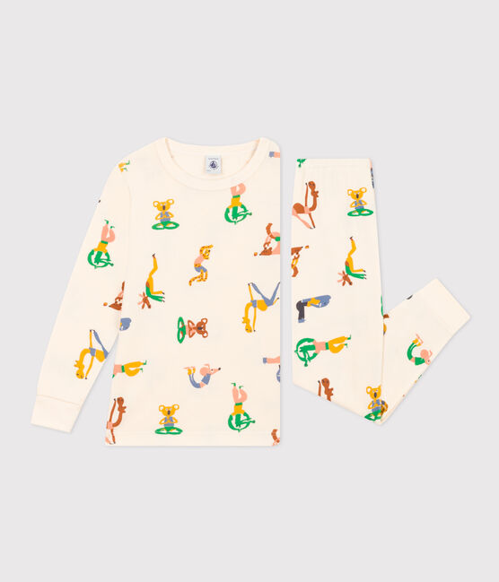 Kinderpyjama aus Baumwolle mit Tier-Printmotiv weiss AVALANCHE/ MULTICO
