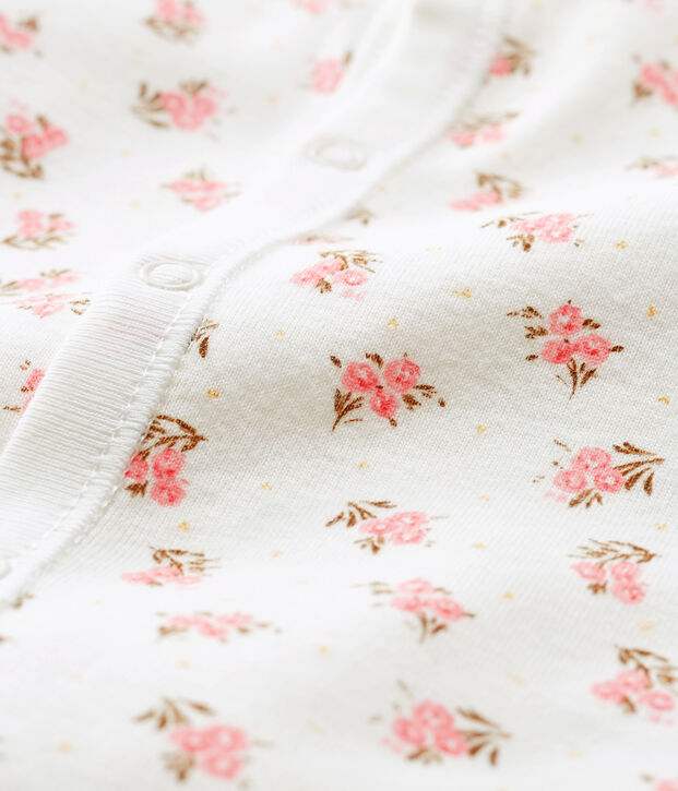 Kombi-Overall aus Rippstrick f&uuml;r Babys weiss/rosa/vielfarbig
