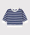 Baby-Sweatshirt aus gestreiftem Molton CHALOUPE/ MARSHMALLOW