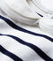 Langärmelige Baby-Bluse für Mädchen mit Streifen weiss MARSHMALLOW/blau SMOKING CN