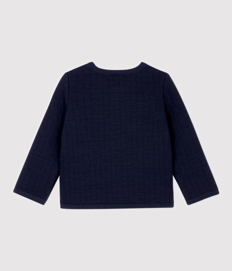 Baby-Cardigan aus gestepptem Doppeljersey. blau