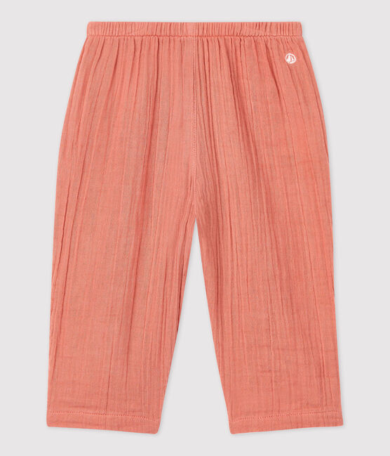 Baby-Hose aus Bio-Baumwollgaze rosa PAPAYE