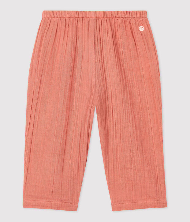Baby-Hose aus Bio-Baumwollgaze rosa