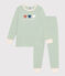 Unifarbener Kinderpyjama aus Baumwolle grün HERBIER