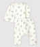 Zweiteiliges Baby-Set aus Doppeljersey aus Bio-Baumwolle mit Kaninchen-Motiv weiss MARSHMALLOW/grau GRIS