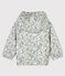 Gemusterte Baby-Windjacke Unisex weiss MARSHMALLOW/blau BRUT/ MULTICO