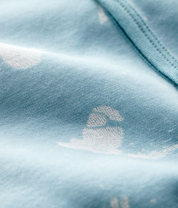 Baby-Strampler 'Yeti' aus Nicki f&uuml;r Jungen blau/weiss