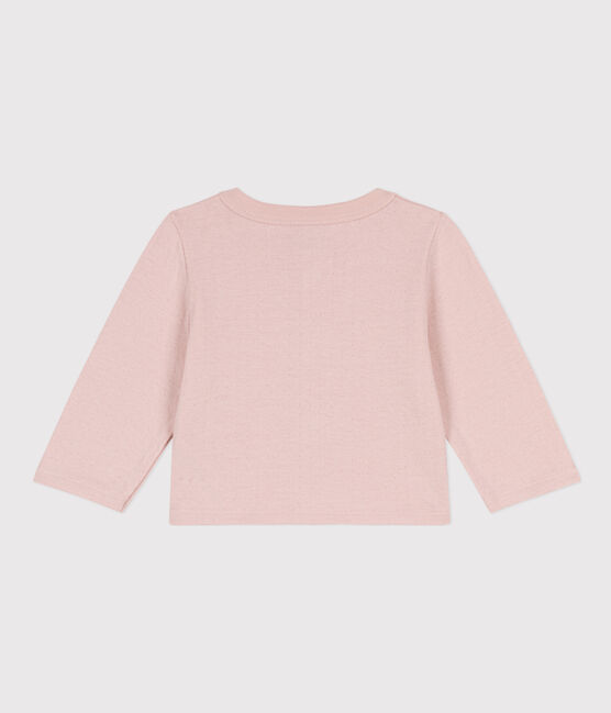 Baby-Cardigan aus einfarbigem Doppeljersey rosa SALINE