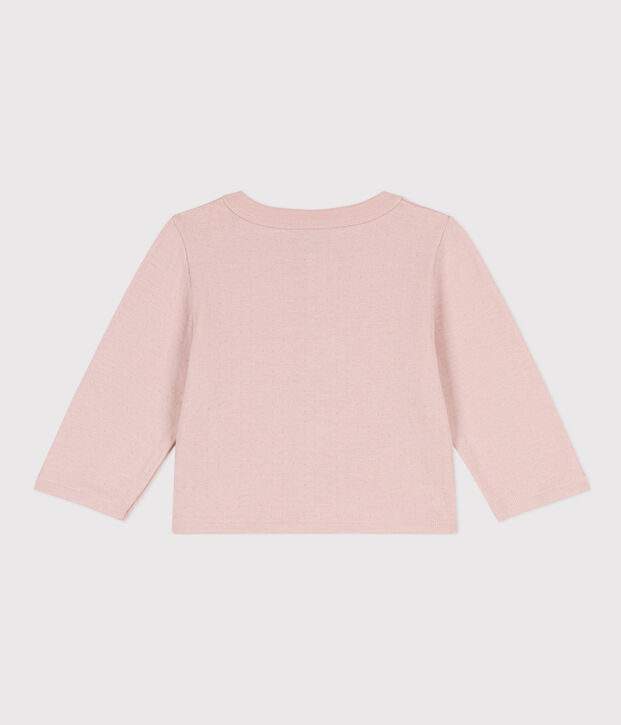 Baby-Cardigan aus einfarbigem Doppeljersey rosa