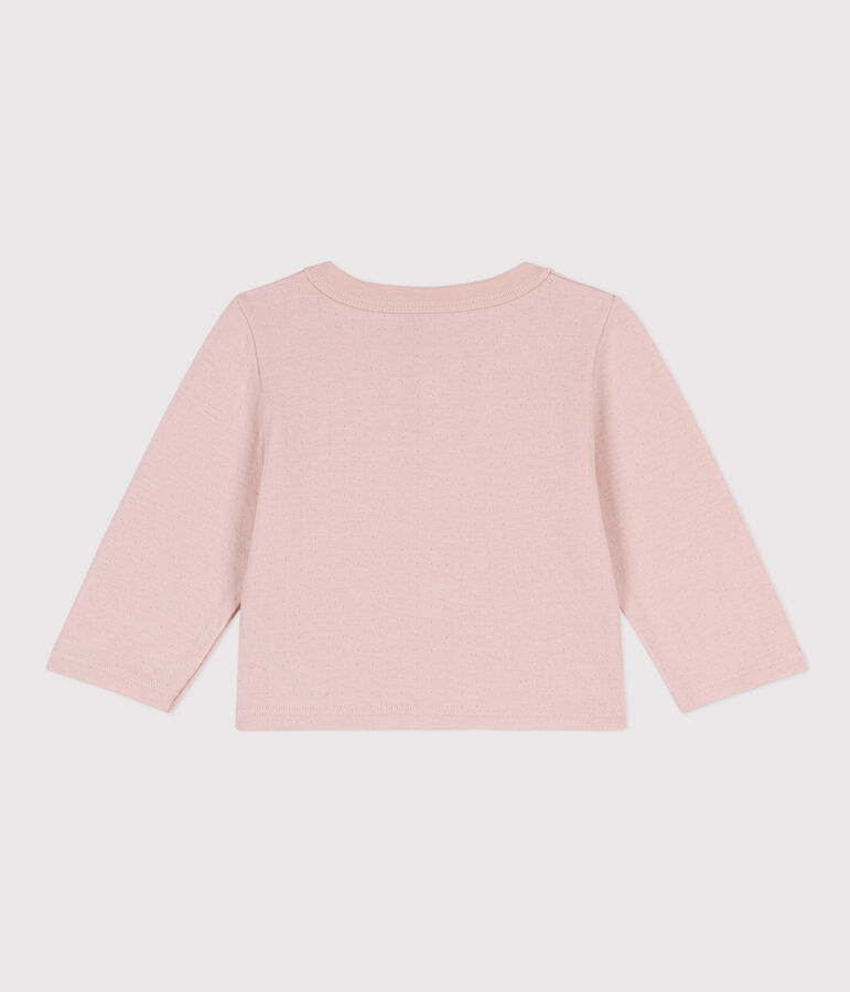 Baby-Cardigan aus einfarbigem Doppeljersey rosa