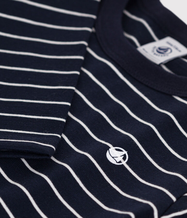 Lang&auml;rmeliges Kinder-T-Shirt aus Baumwolle f&uuml;r Jungen blau SMOKING/weiss MARSHMALLOW