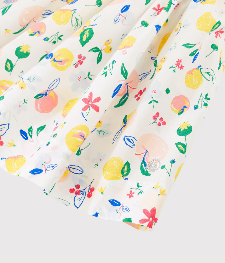 Kinderrock aus Popeline f&uuml;r M&auml;dchen weiss MARSHMALLOW/weiss MULTICO