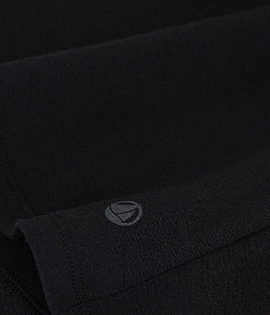 Damen-T-Shirt L’ICONIQUE aus Baumwolle mit Mäusezähnchen schwarz BLACK