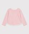 Lang&auml;rmeliges Kinder-T-Shirt mit Streifen rosa/naturfarben