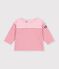 Lang&auml;rmeliges Baby T-Shirt aus Baumwolle mit Streifen. rosa/rosa