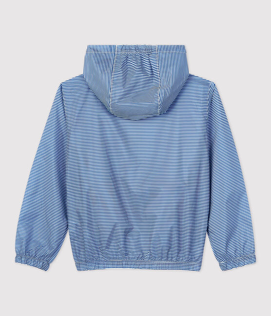 Kinder-Windjacke aus recyceltem Polyester für Jungen blau SURF/weiss MARSHMALLOW