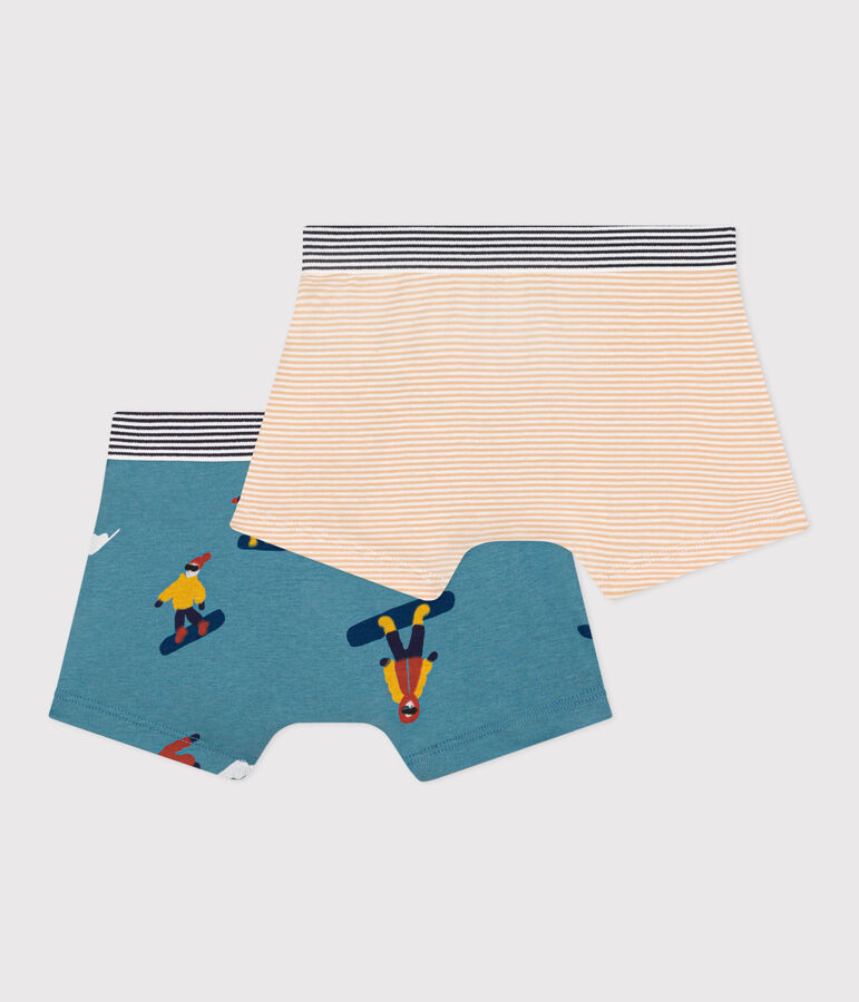 2er-Set Boxershorts aus Baumwolle mit Snowboardmotiv f&uuml;r Jungen vielfarbig