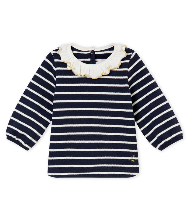Baby M&auml;dchenStreifenshirt blau/weiss