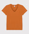 GERADES T-Shirt mit V--Ausschnitt aus Bio-Baumwolle Damen braun ECUREUIL