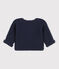Baby-Cardigan kraus rechts gestrickt aus Baumwolle blau SMOKING