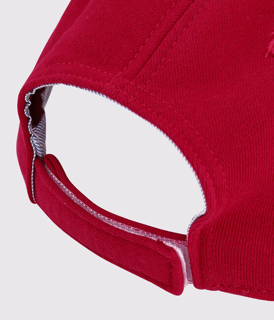 Kinder-Schirmmütze aus Molton Jungen rot TERKUIT/weiss MARSHMALLOW