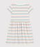 Kurz&auml;rmeliges Kinder-Kleid aus Baumwolle mit Streifen weiss/vielfarbig