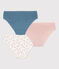 3er-Set Slips aus Baumwolle und Elastan mit Blumenmuster für Mädchen variante 1