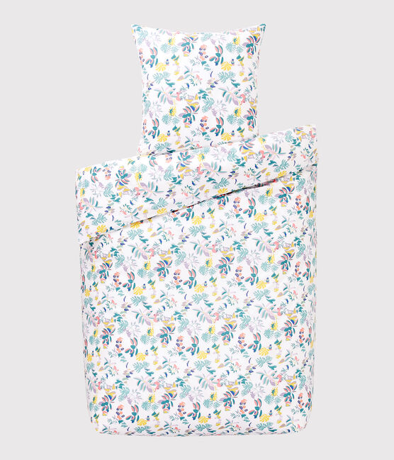 Bettwäsche mit Dschungel-Print aus Popeline weiss MARSHMALLOW/weiss MULTICO